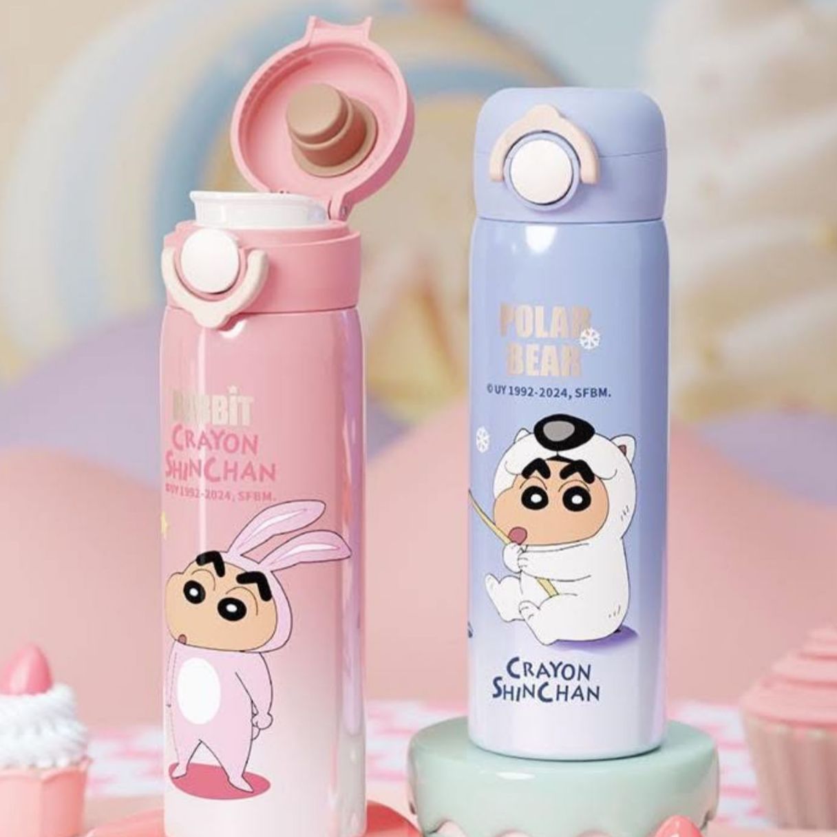 Shinchan Theme Stainless Steel Bottles – Fun, Insulated & Leak-Proof!