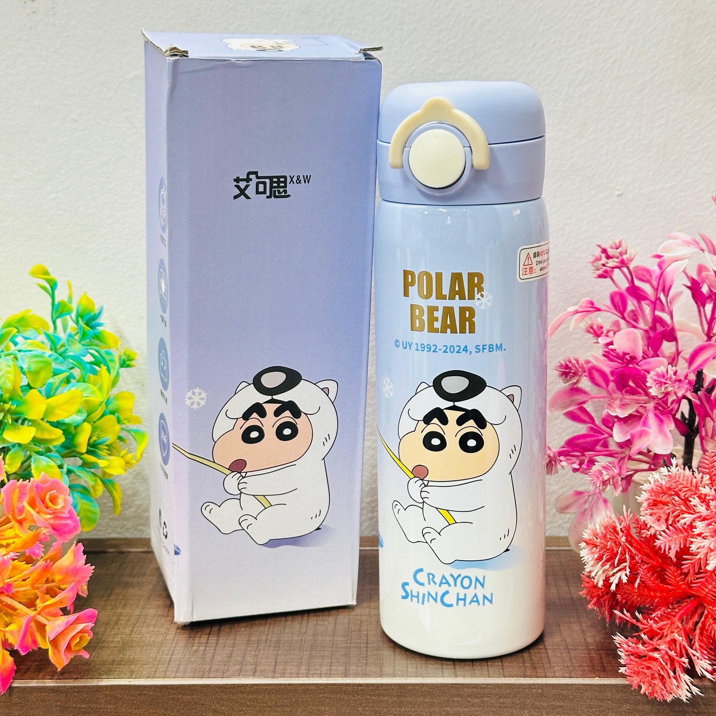Shinchan Theme Stainless Steel Bottles – Fun, Insulated & Leak-Proof!