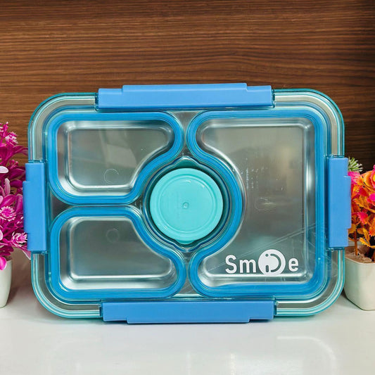 Premium Quality 4-Grid Insulated Stainless Steel Lunch Box – 100% Leak-Proof & Complete Set