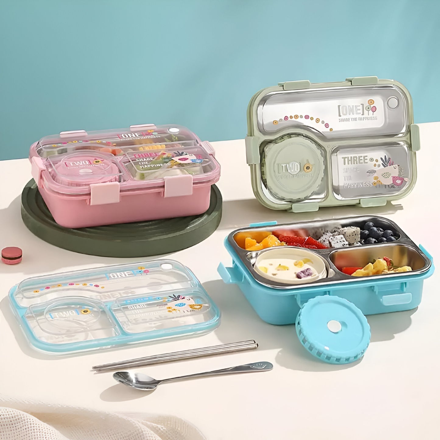 SmartMeal 3-Compartment Stainless Steel Bento Box