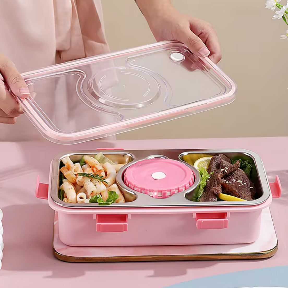 Bento Buddy 3-Compartment Stainless Steel Lunch Box