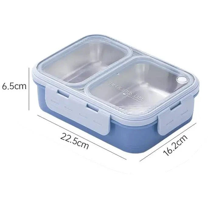 Light Meal 2-Compartment Stainless Steel Bento Box