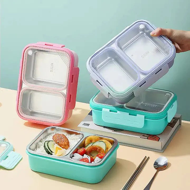 Light Meal 2-Compartment Stainless Steel Bento Box