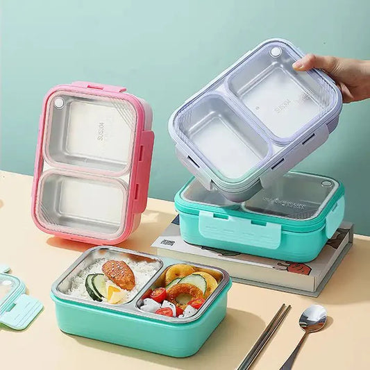 Light Meal 2-Compartment Stainless Steel Bento Box