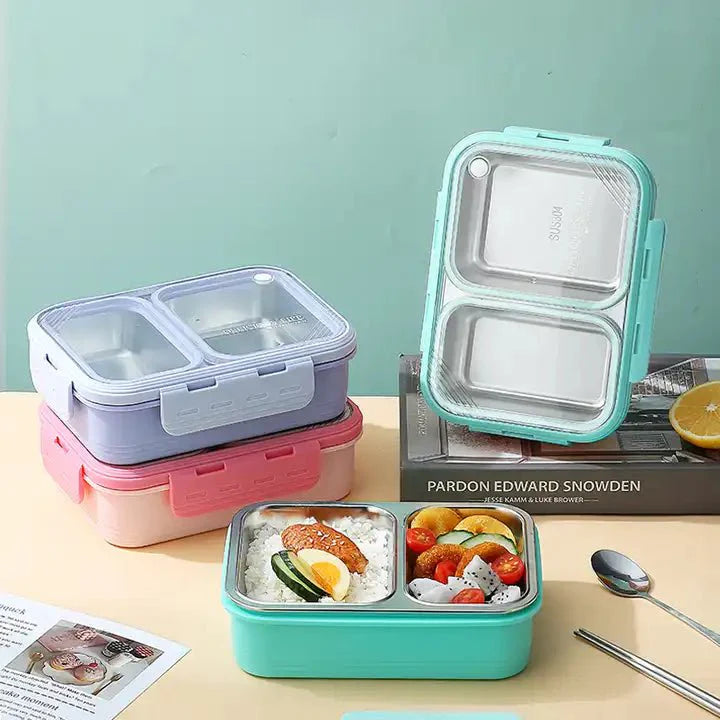 Light Meal 2-Compartment Stainless Steel Bento Box