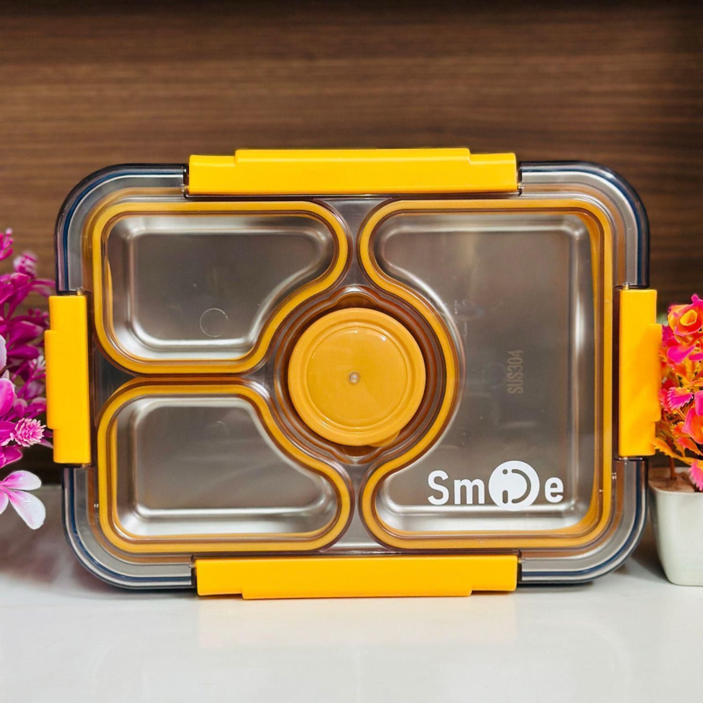 Premium Quality 4-Grid Insulated Stainless Steel Lunch Box – 100% Leak-Proof & Complete Set