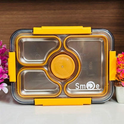 Premium Quality 4-Grid Insulated Stainless Steel Lunch Box – 100% Leak-Proof & Complete Set