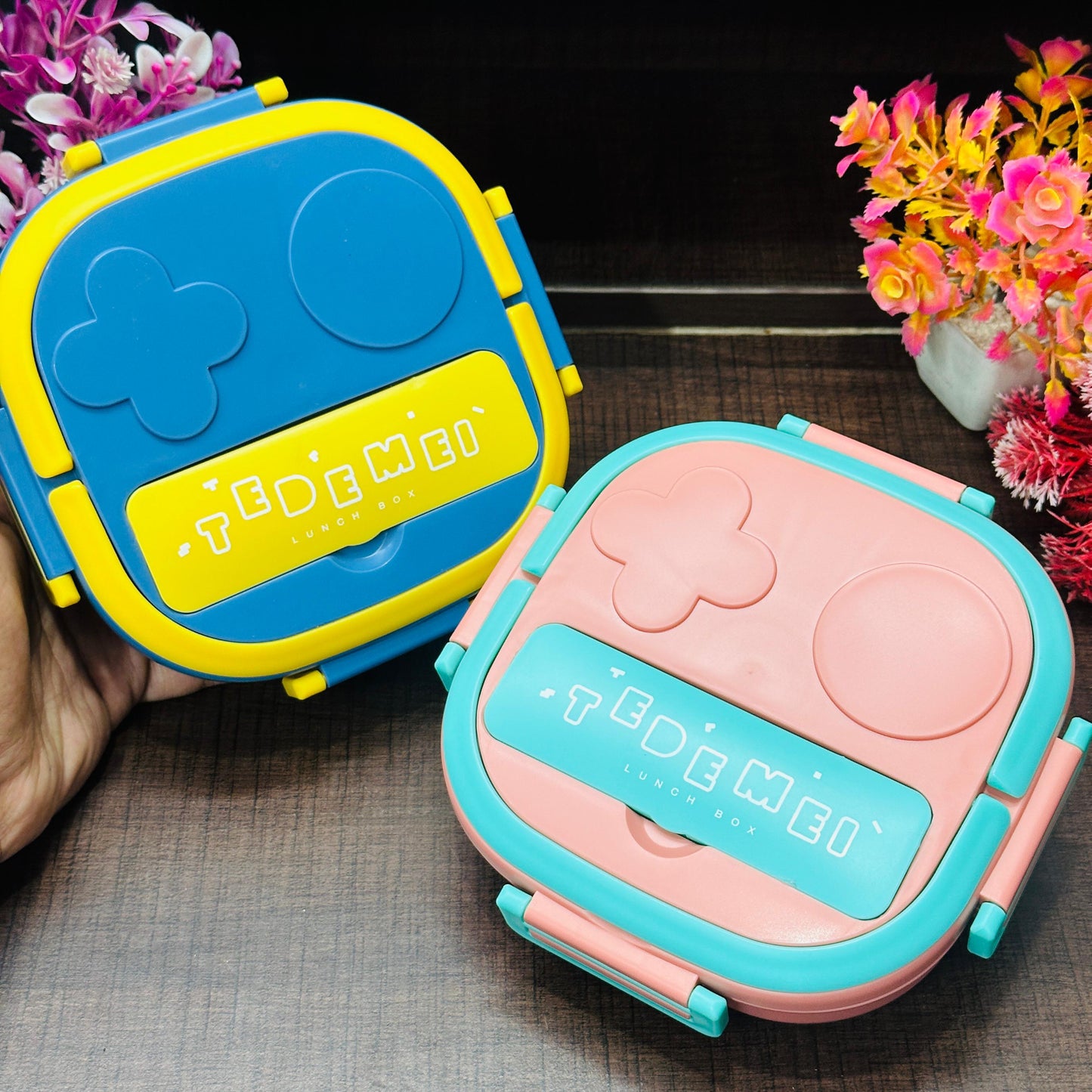Tedeme 2-Grid Stainless Steel Lunch Box – Safe, Cute & Toddler-Friendly!